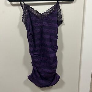 Kismet Purple Striped Lace Chemise